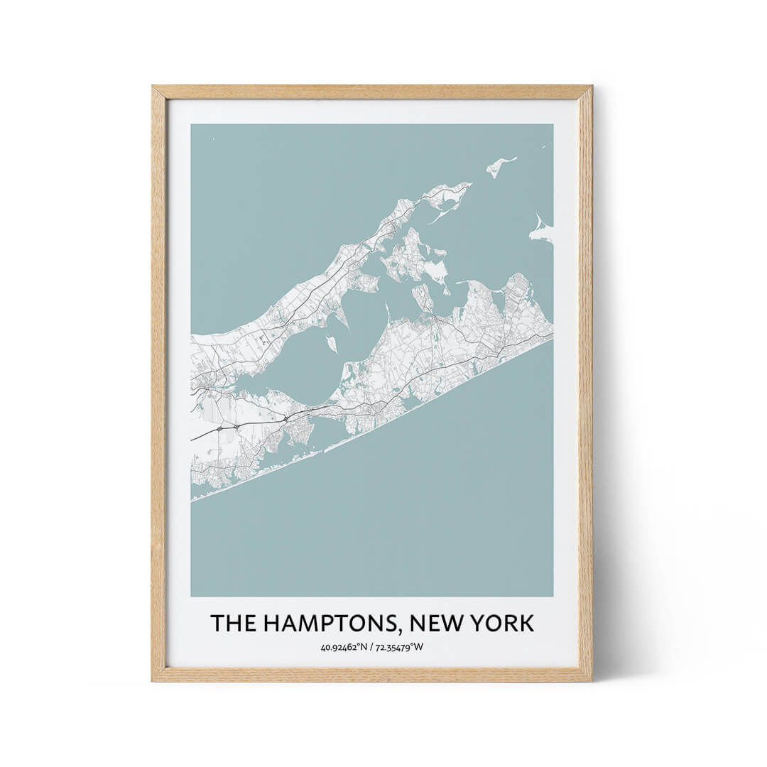 The Hamptons Map Poster Your City Map Art Positive Prints