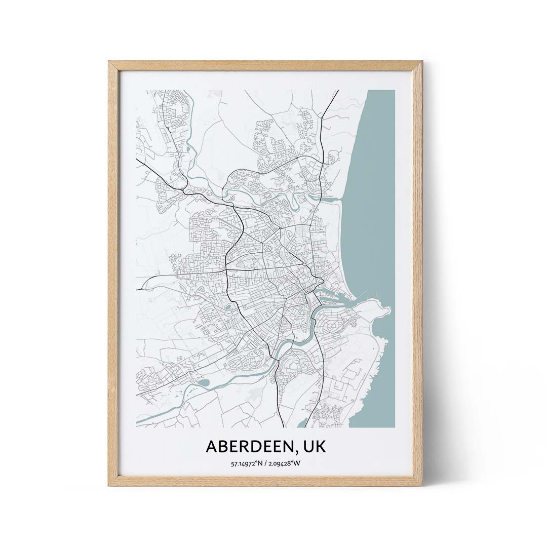 Aberdeen city map poster