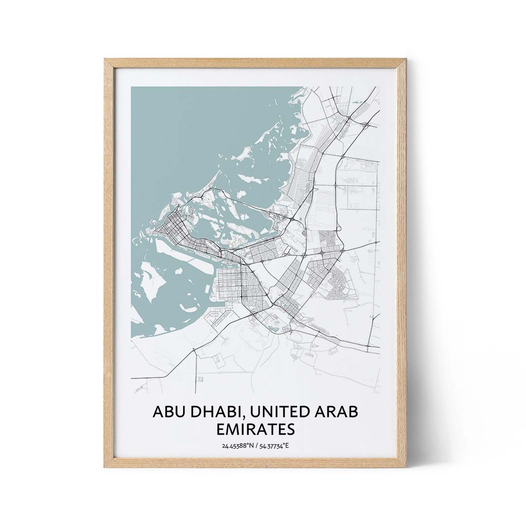 Abu Dhabi city map poster