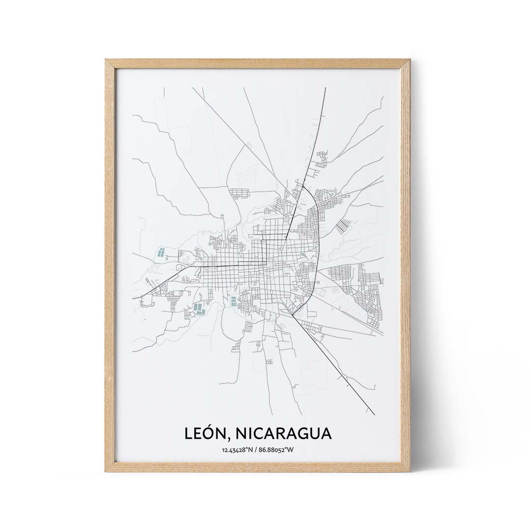 Leon city map poster