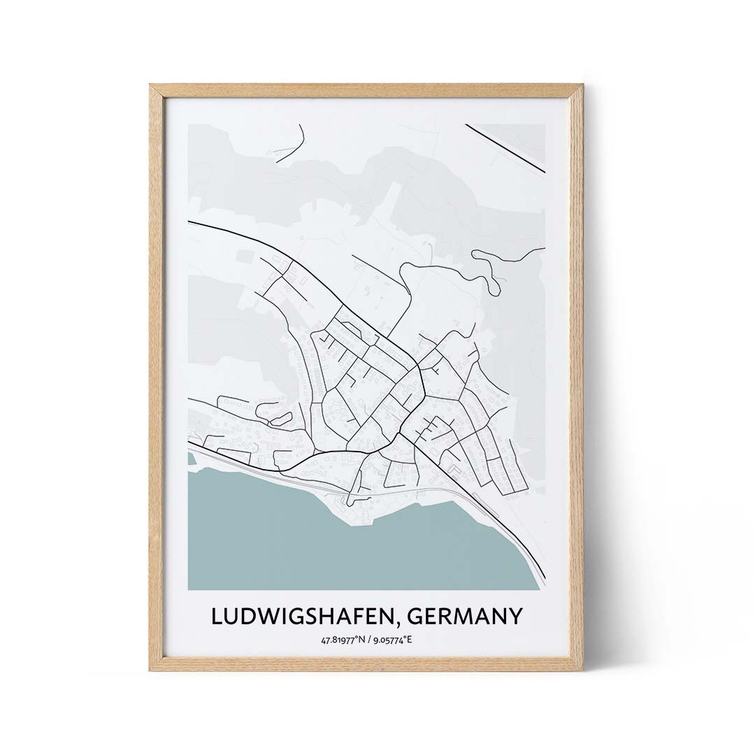 Poster della mappa di Ludwigshafen