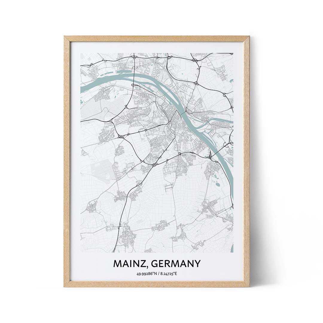 Poster con la mappa della città di Magonza