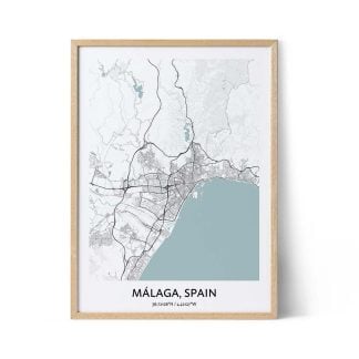 Malaga city map poster