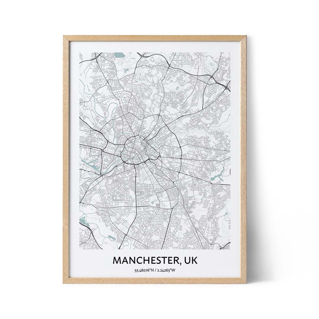 Poster con la mappa di Manchester