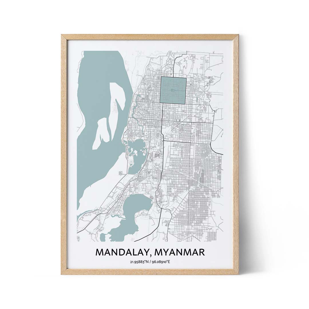 Mandalay city map poster