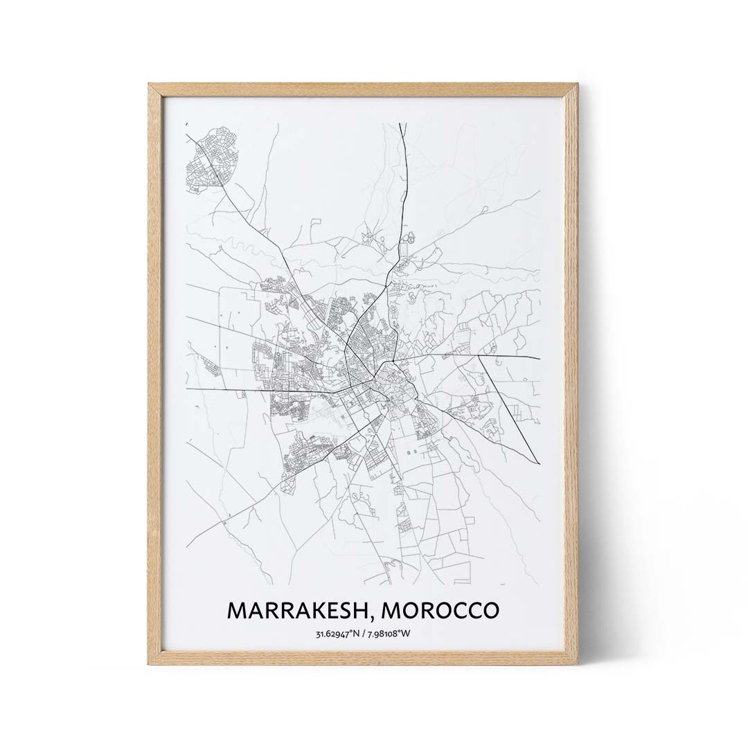 Poster della mappa di Marrakesh