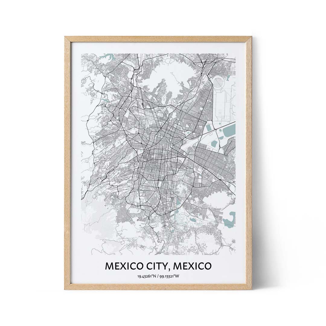 Stadtplan von Mexiko-Stadt als Poster