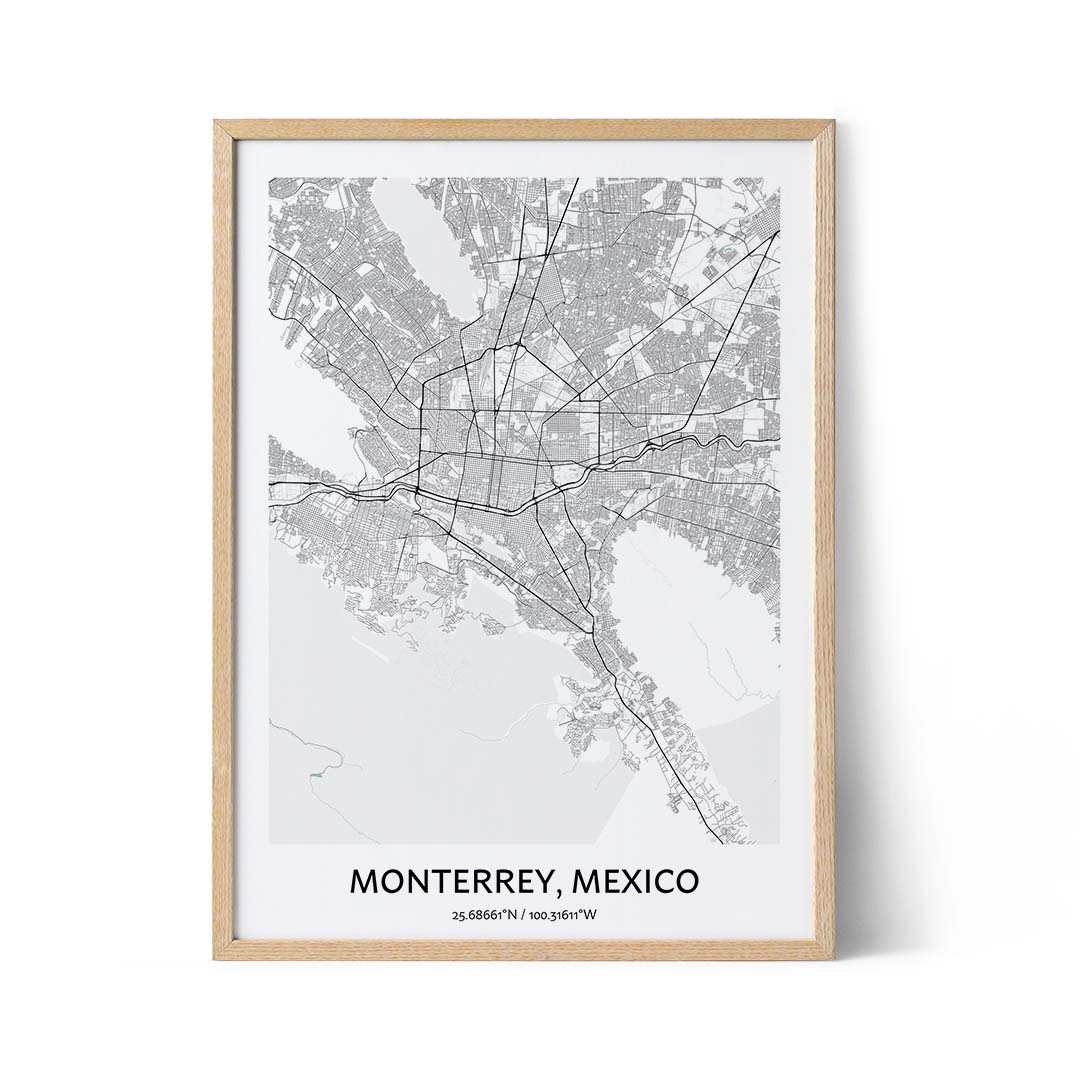Monterrey city map poster