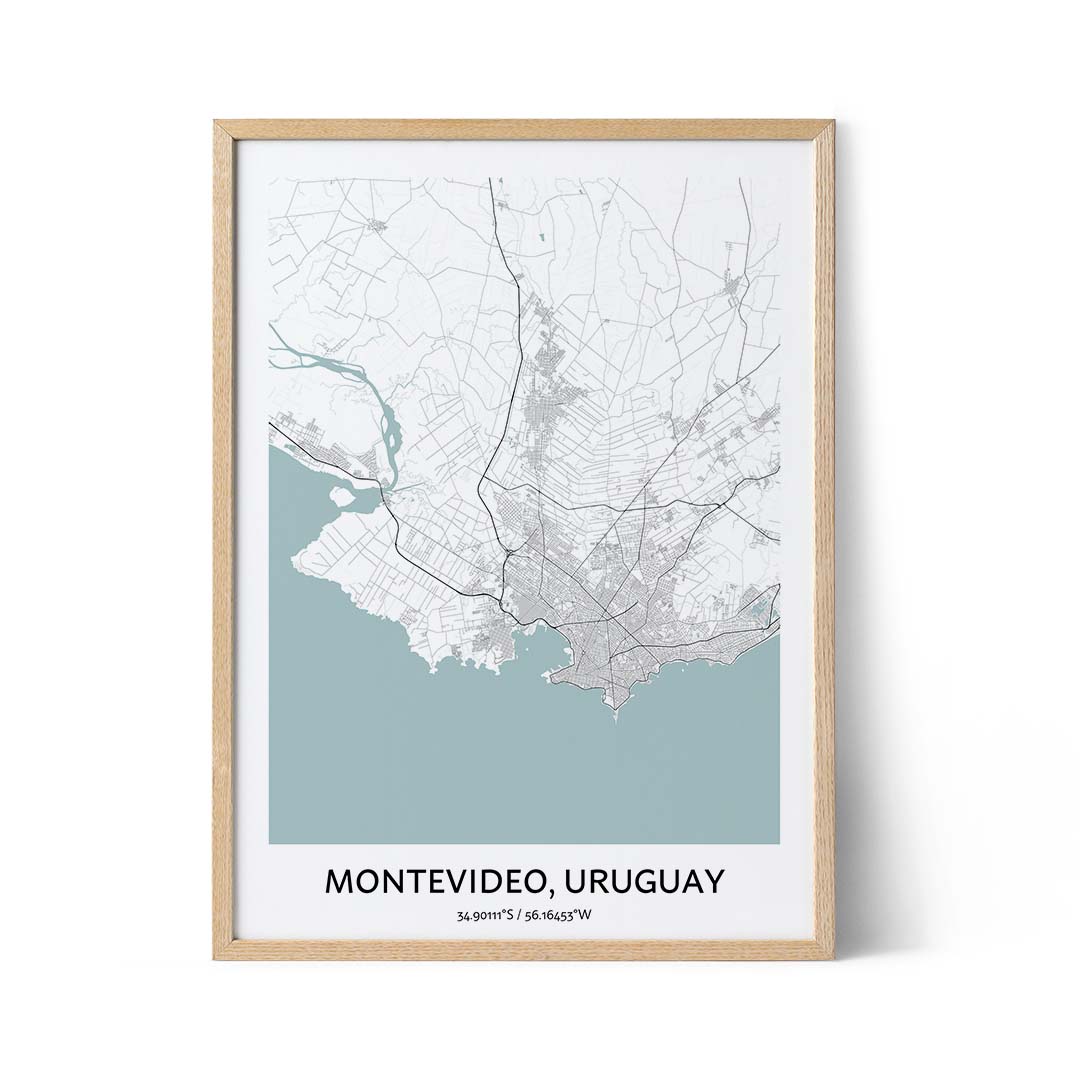 Montevideo city map poster