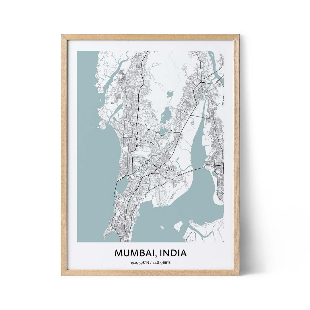 Poster con la mappa di Mumbai