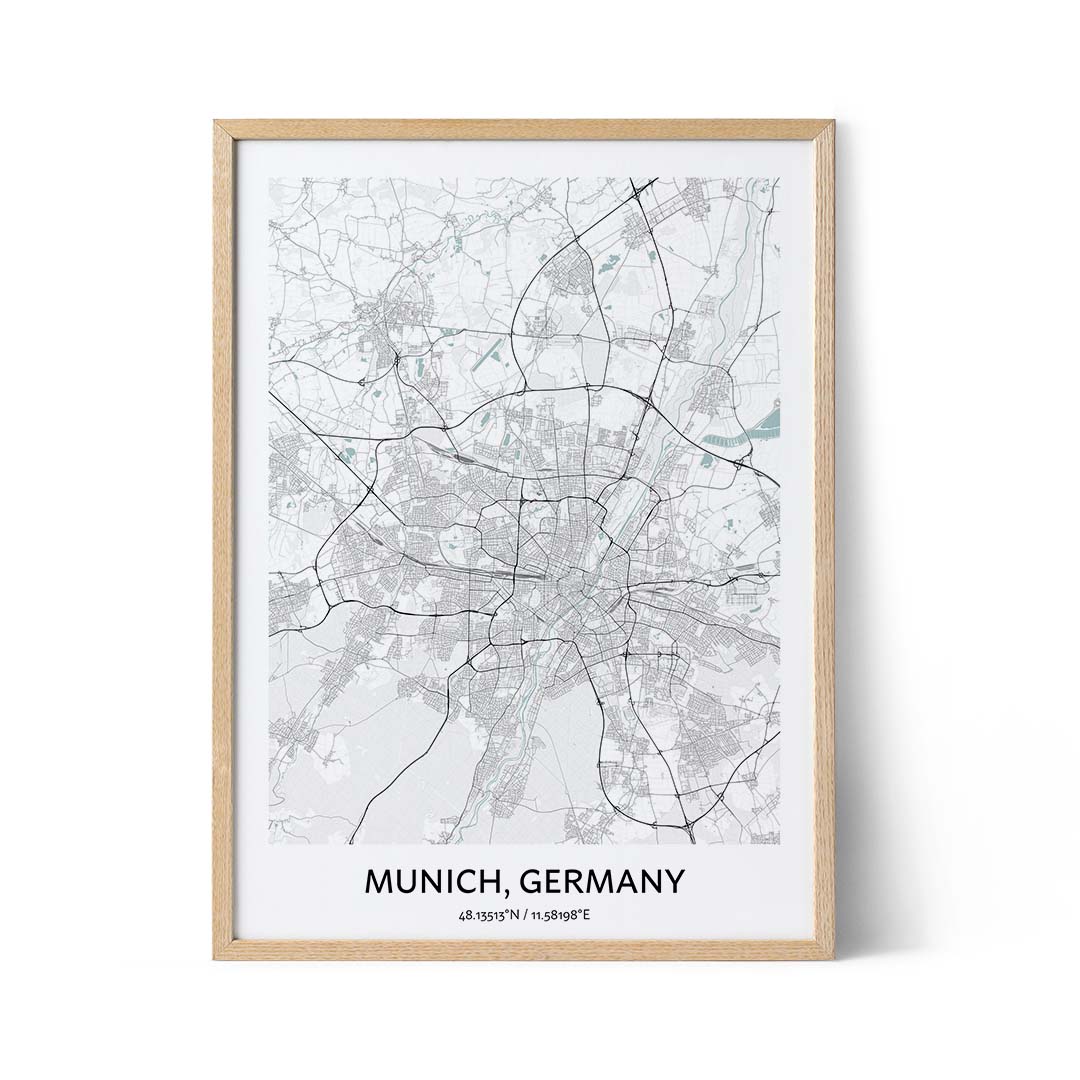 Munich city map poster