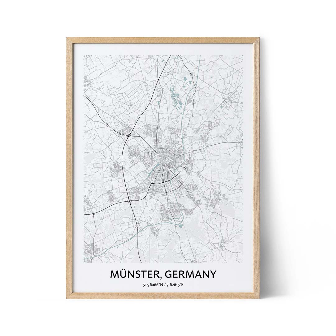 Poster con la mappa della città di Munster