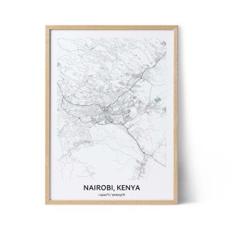 Nairobi city map poster