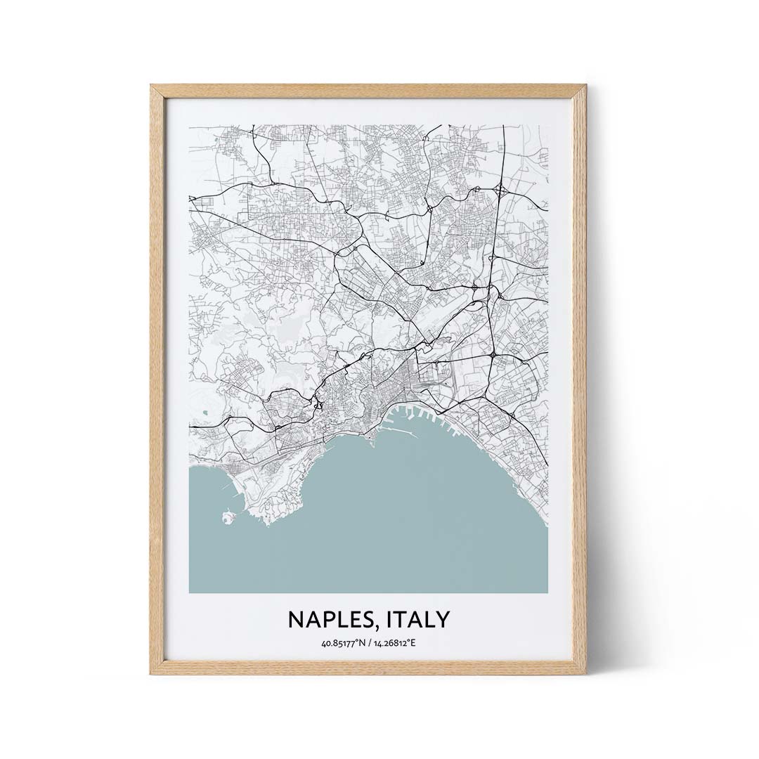 Poster con mappa di Napoli