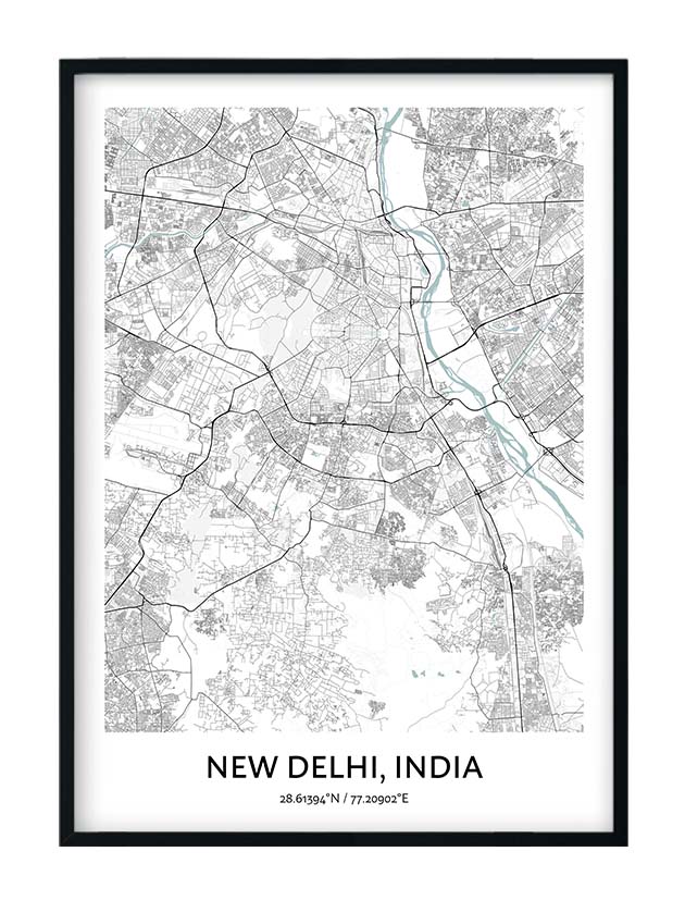 New Delhi Map Poster - Your City Map Art - Positive Prints