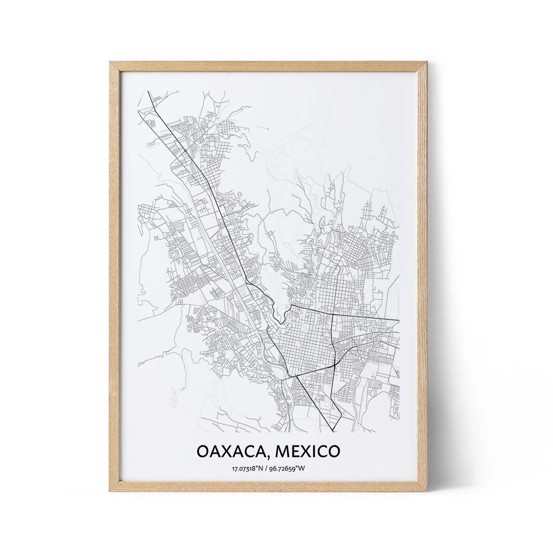 Oaxaca city map poster