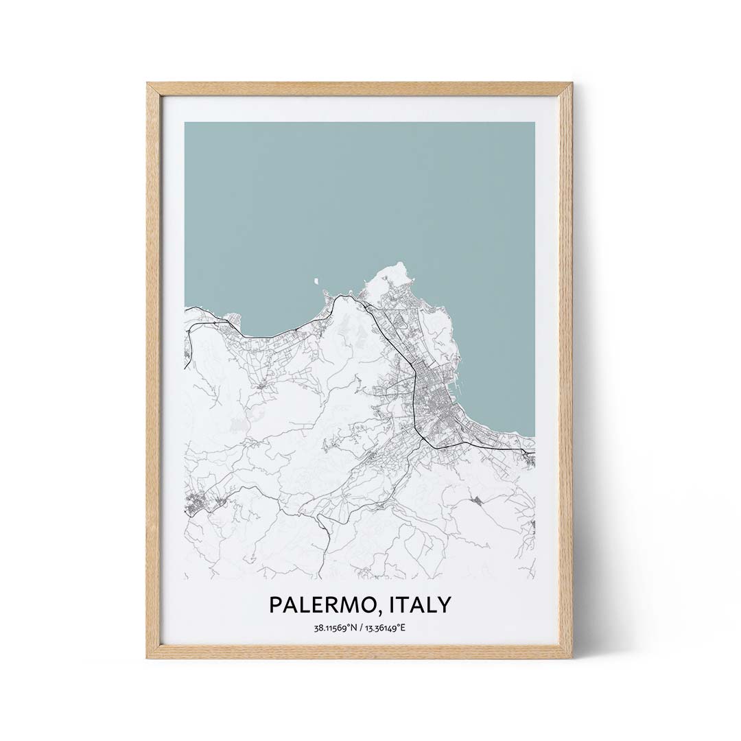 Poster con la mappa di Palermo