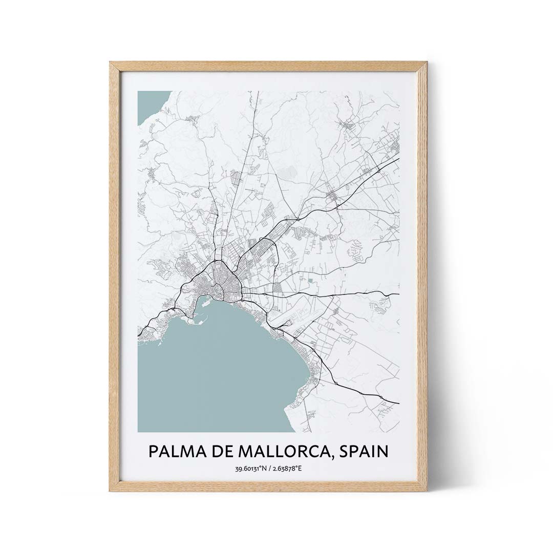 Poster della mappa di Palma di Maiorca