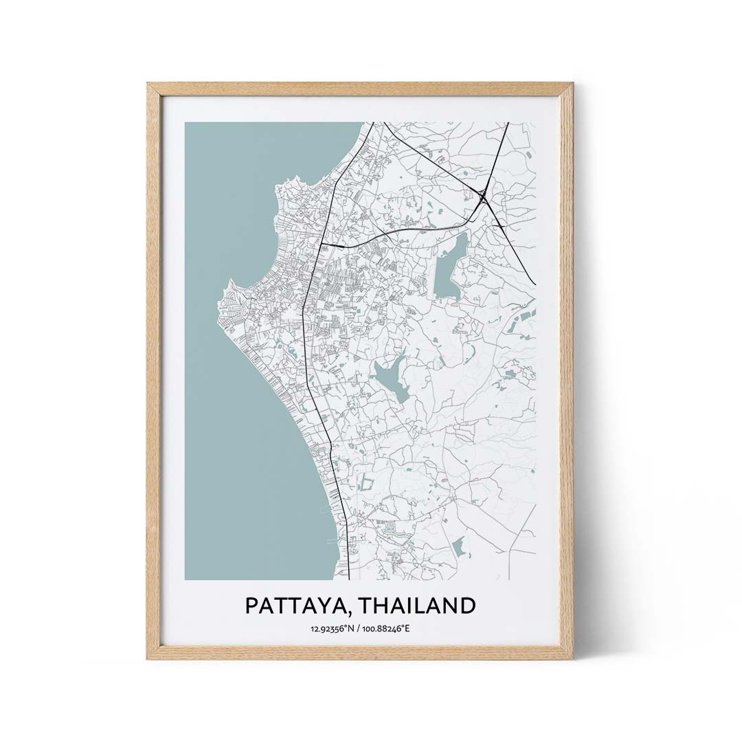 Pattaya city map poster