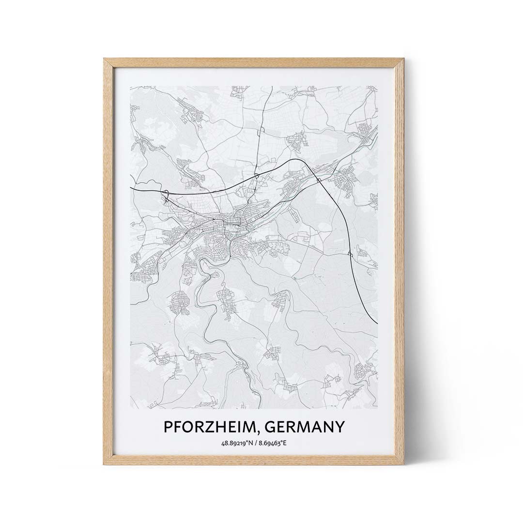 Pforzheim city map poster