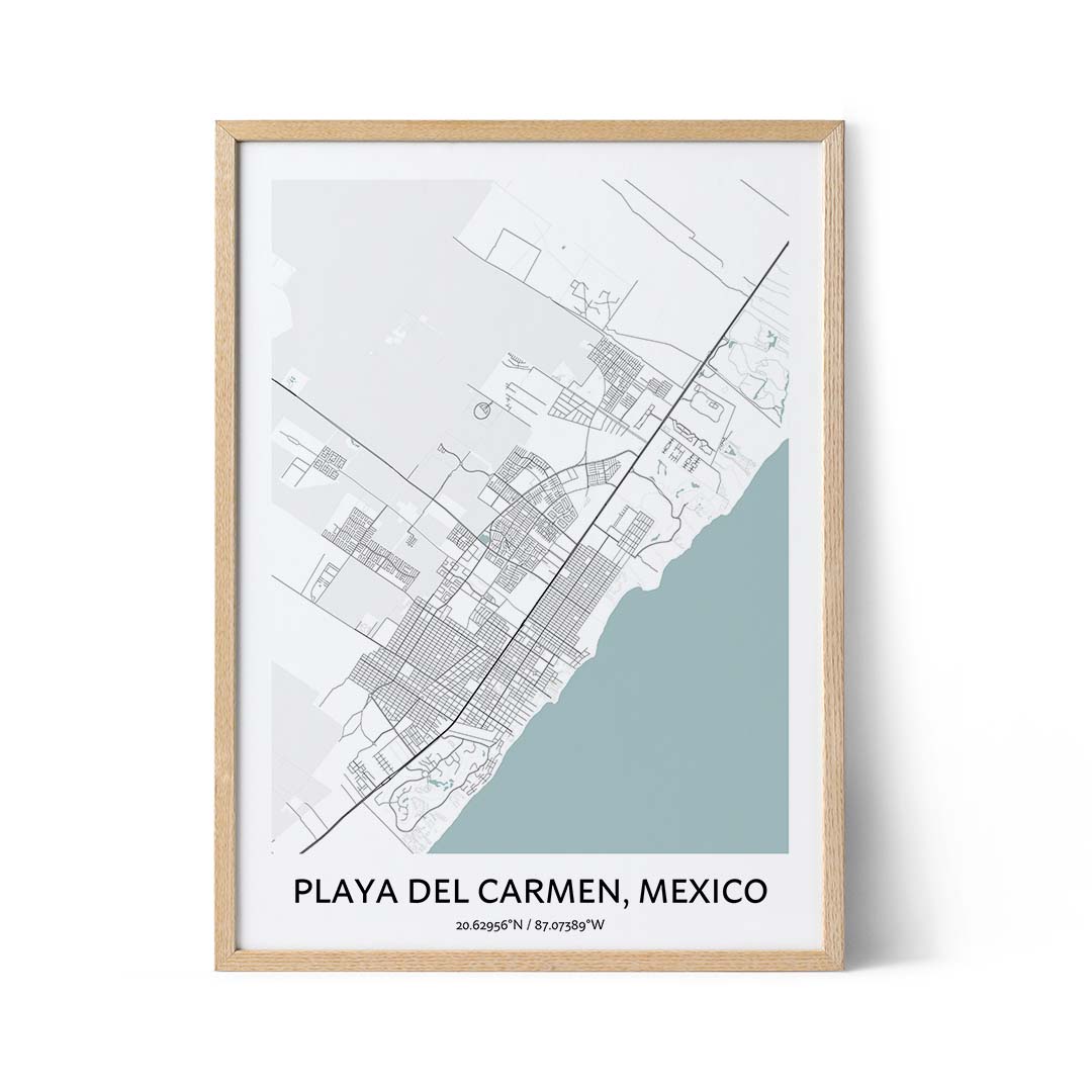 Playa Del Carmen city map poster