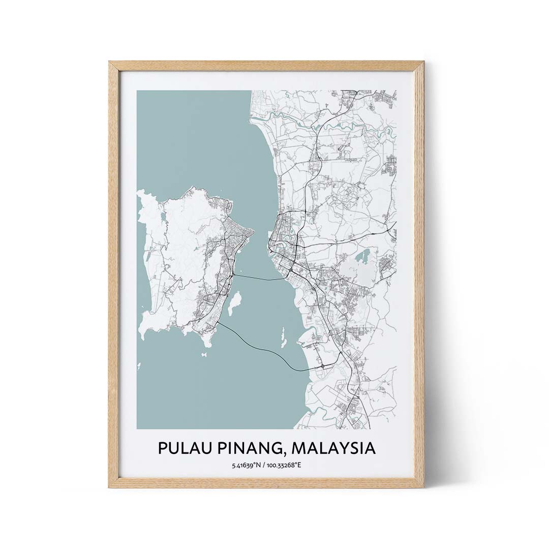 Pulau Pinang city map poster