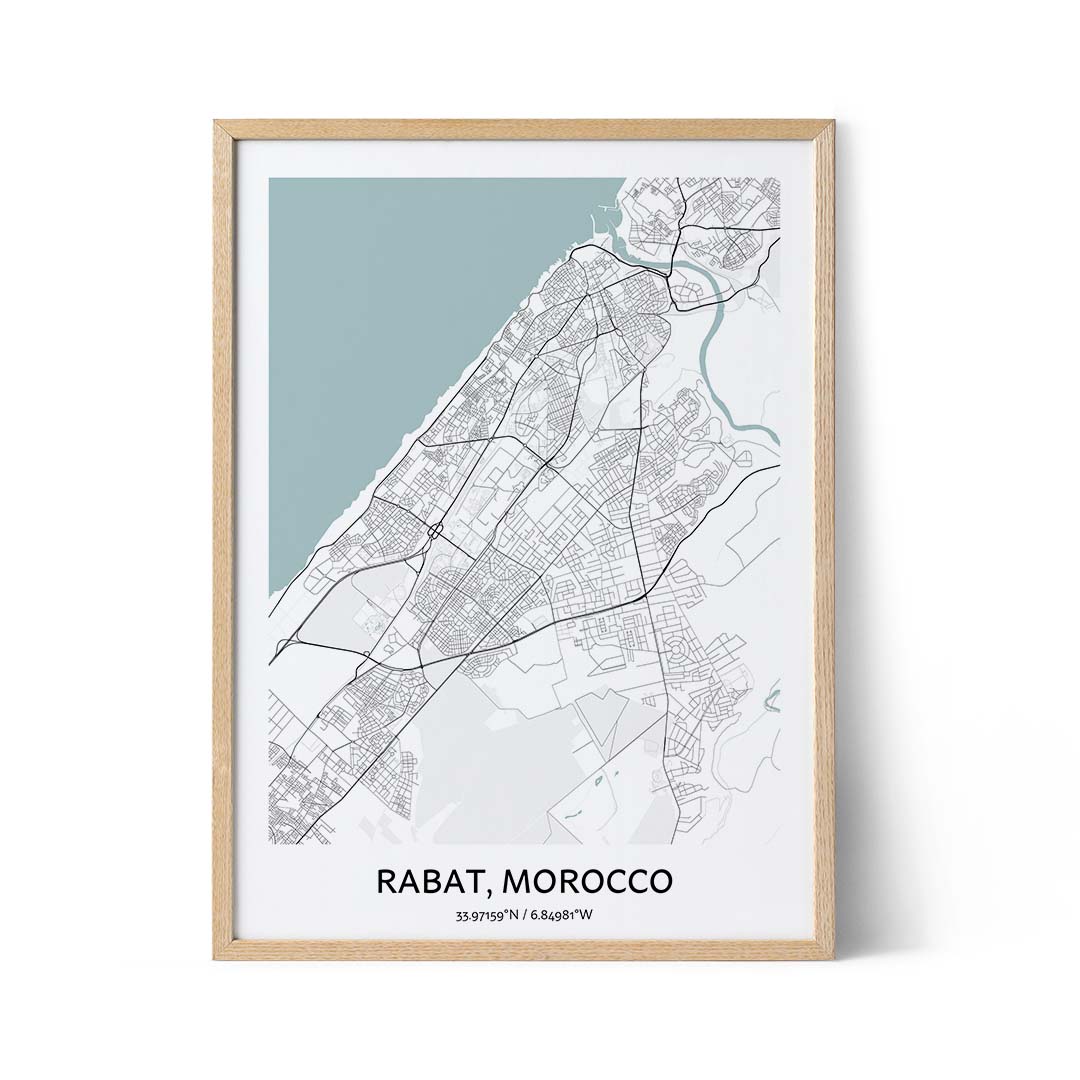 Rabat city map poster