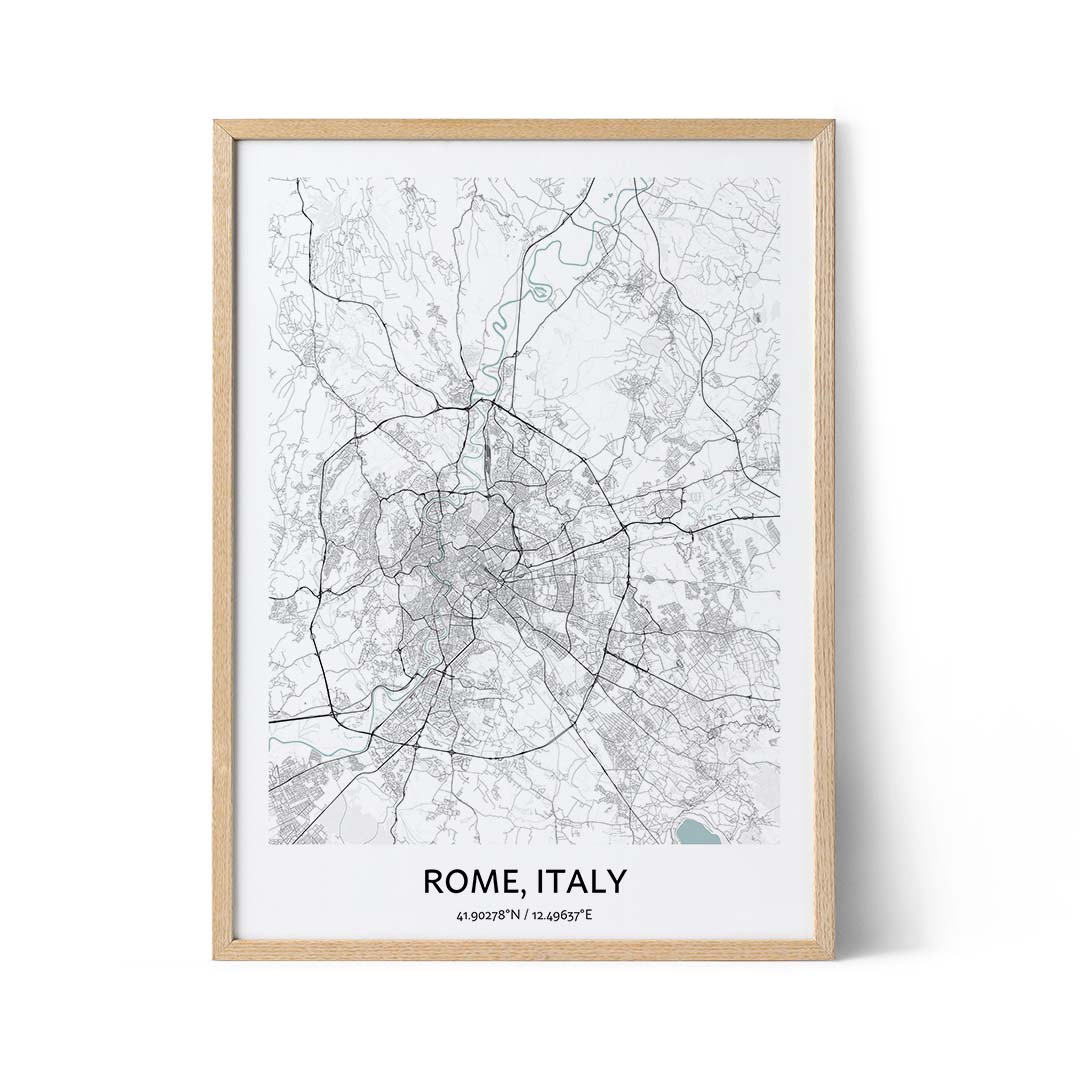 Rome city map poster