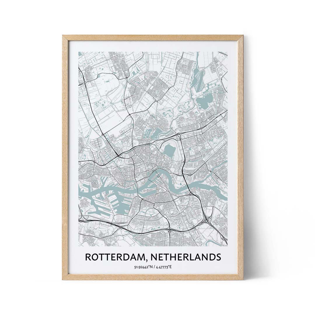 Rotterdam city map poster