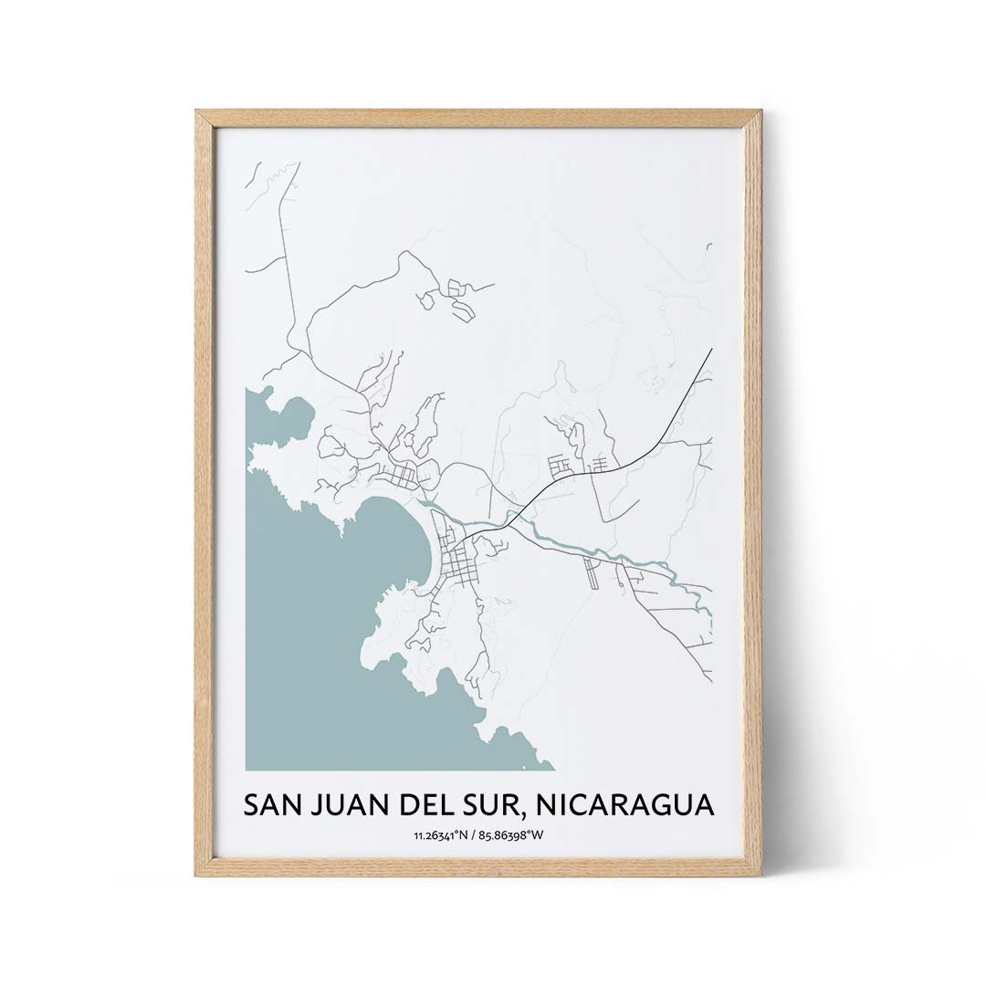 San Juan Del Sur city map poster