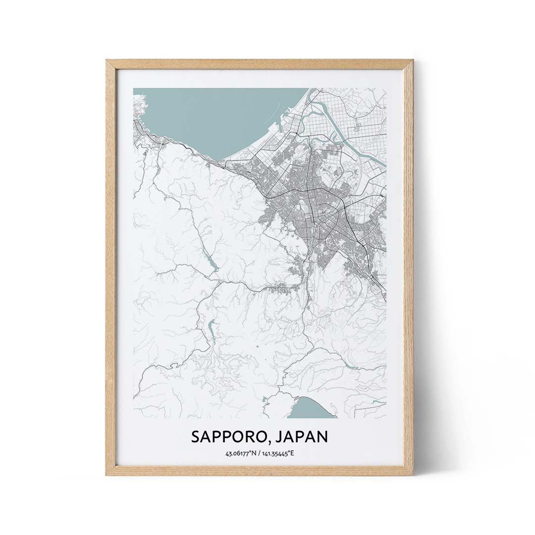 Sapporo city map poster