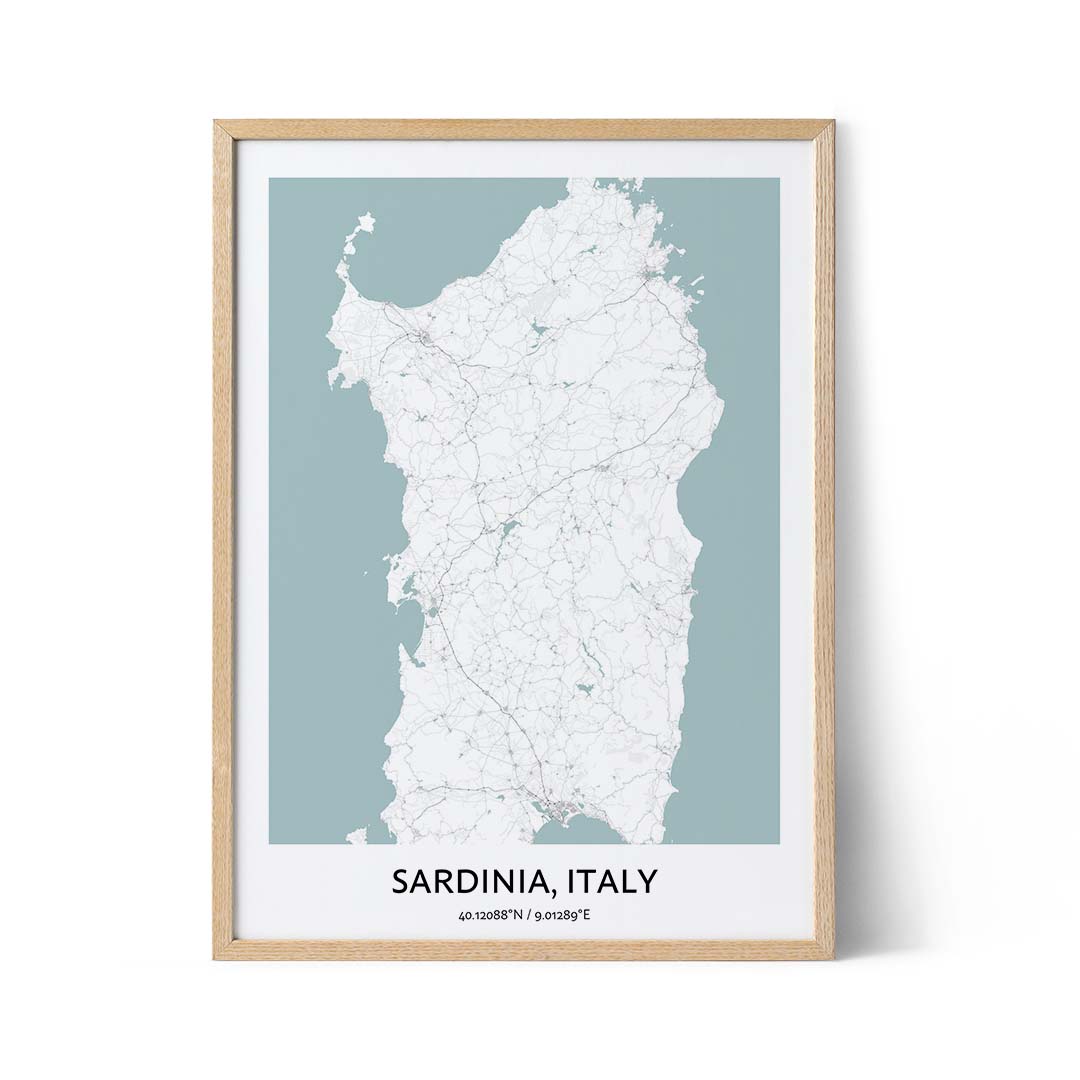 Sardinia city map poster