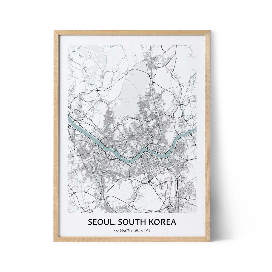 Seoul city map poster