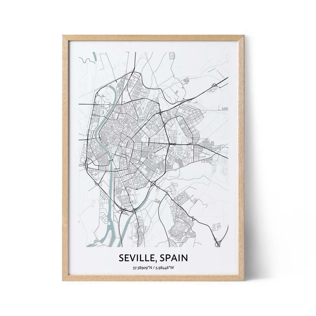 Seville city map poster