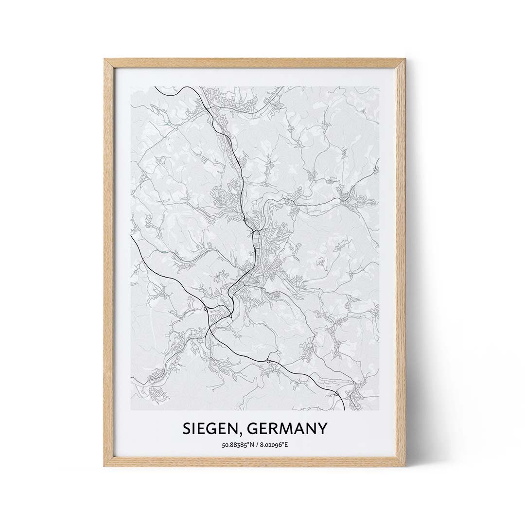 Siegen city map poster
