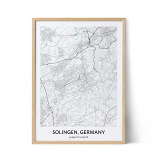 Solingen city map poster