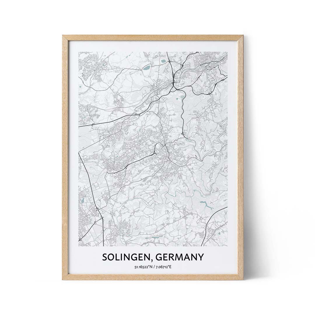 Poster della mappa di Solingen