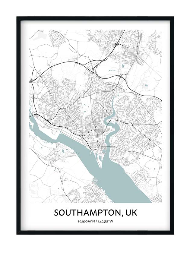 Southampton Map Poster - Your City Map Art - Positive Prints
