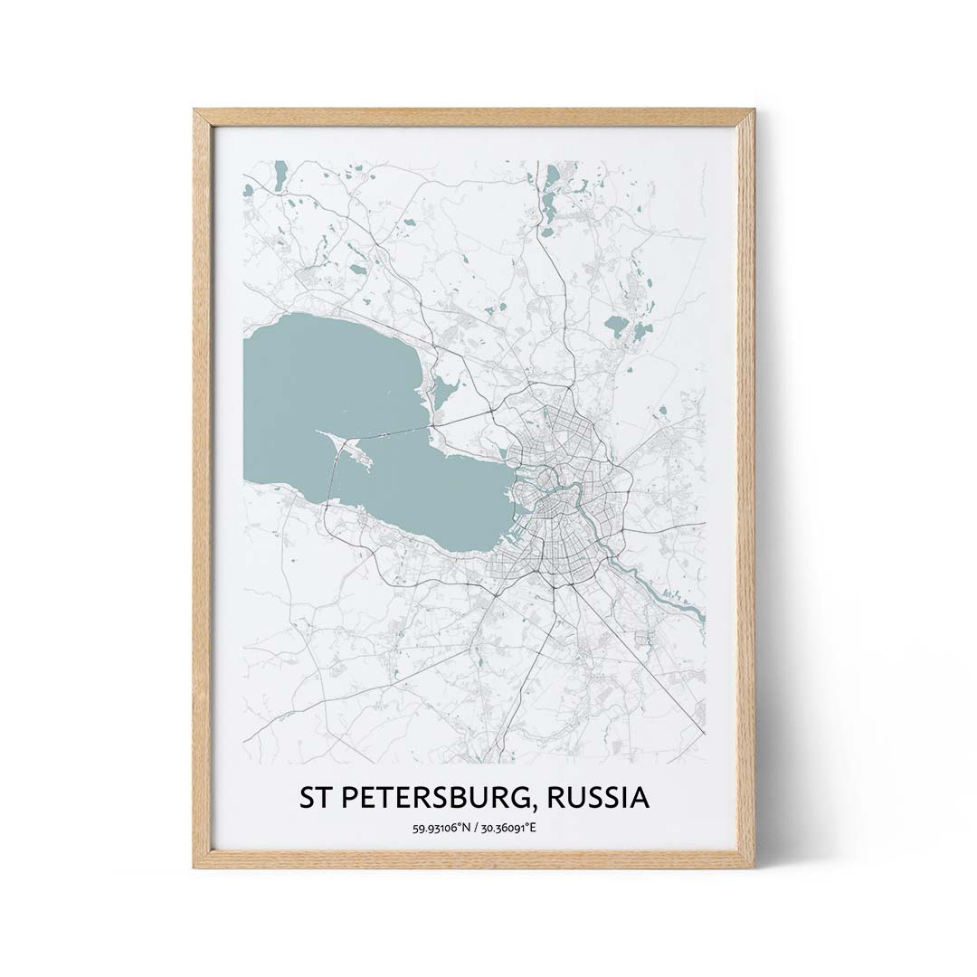 St Petersburg city map poster
