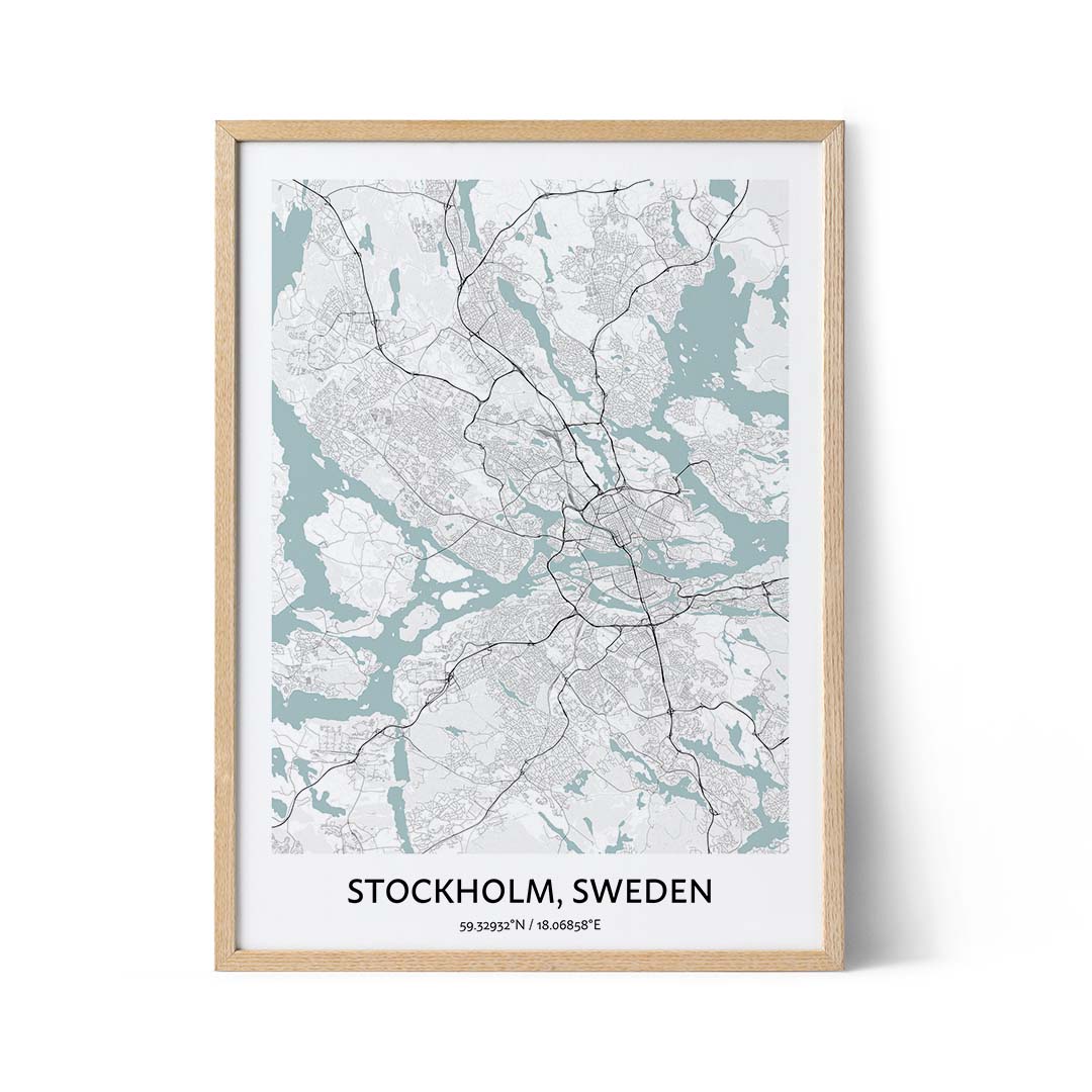 Stockholm city map poster