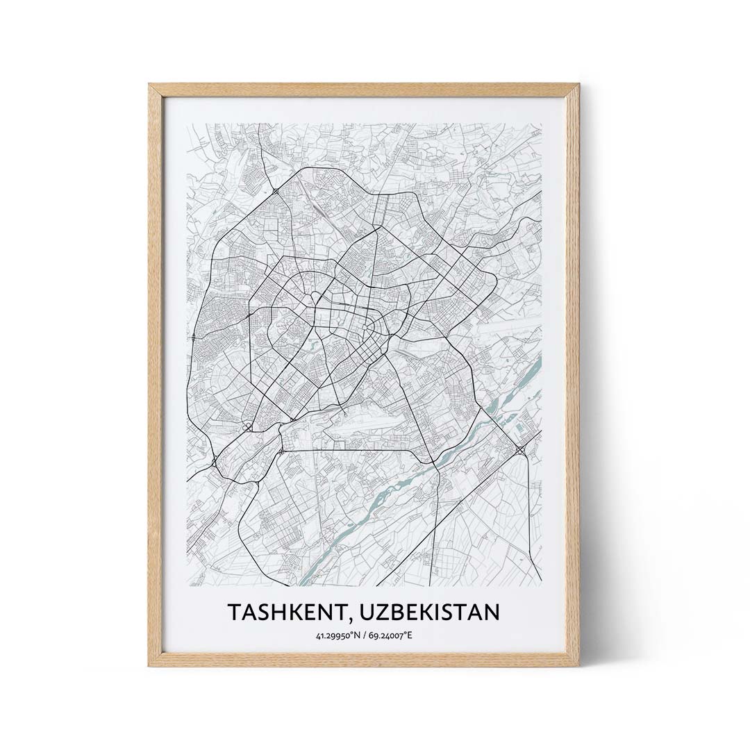 Tashkent city map poster