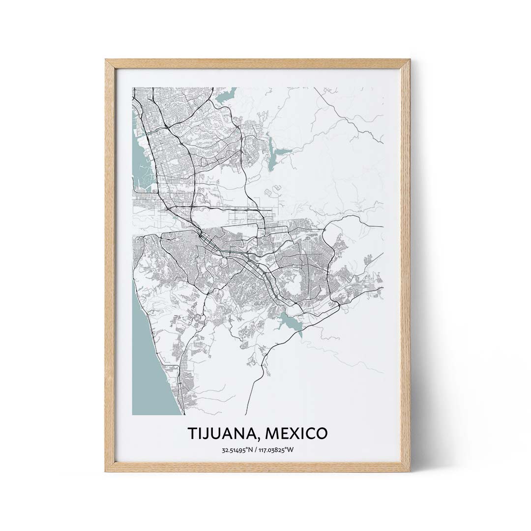Tijuana city map poster