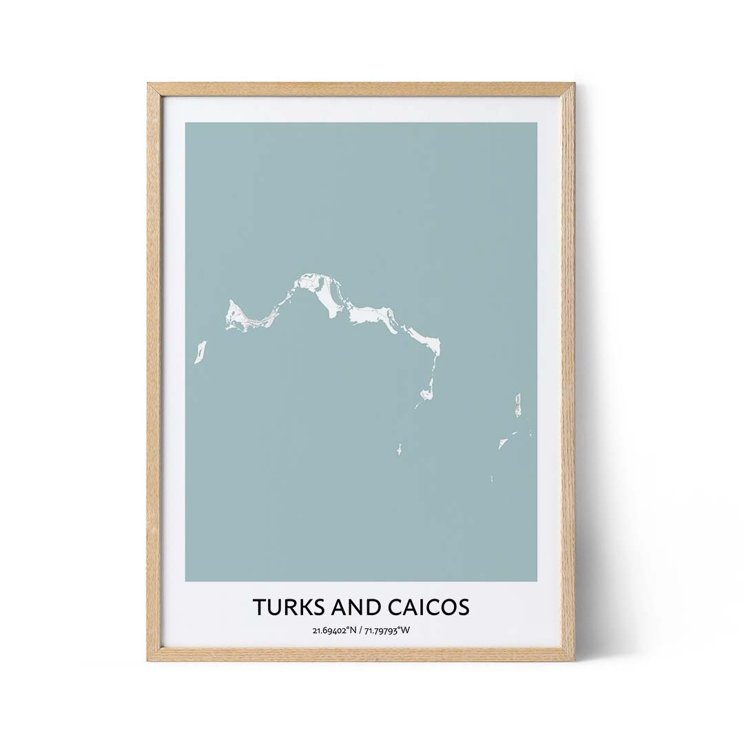 Turks and Caicos city map poster