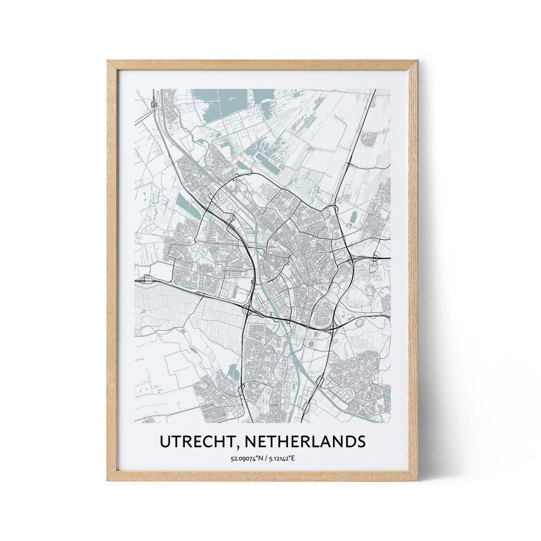 Utrecht city map poster