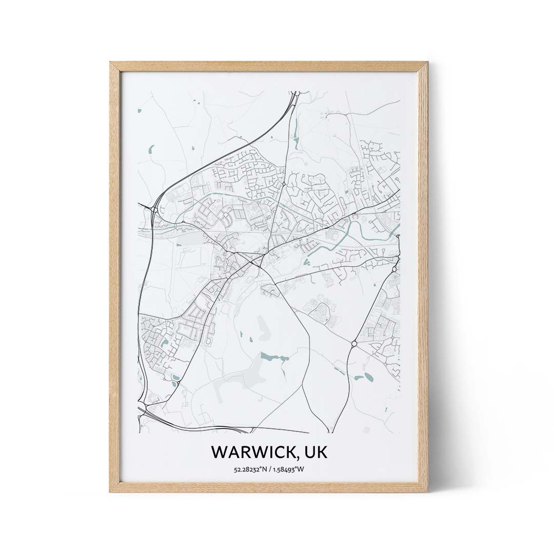 Warwick city map poster