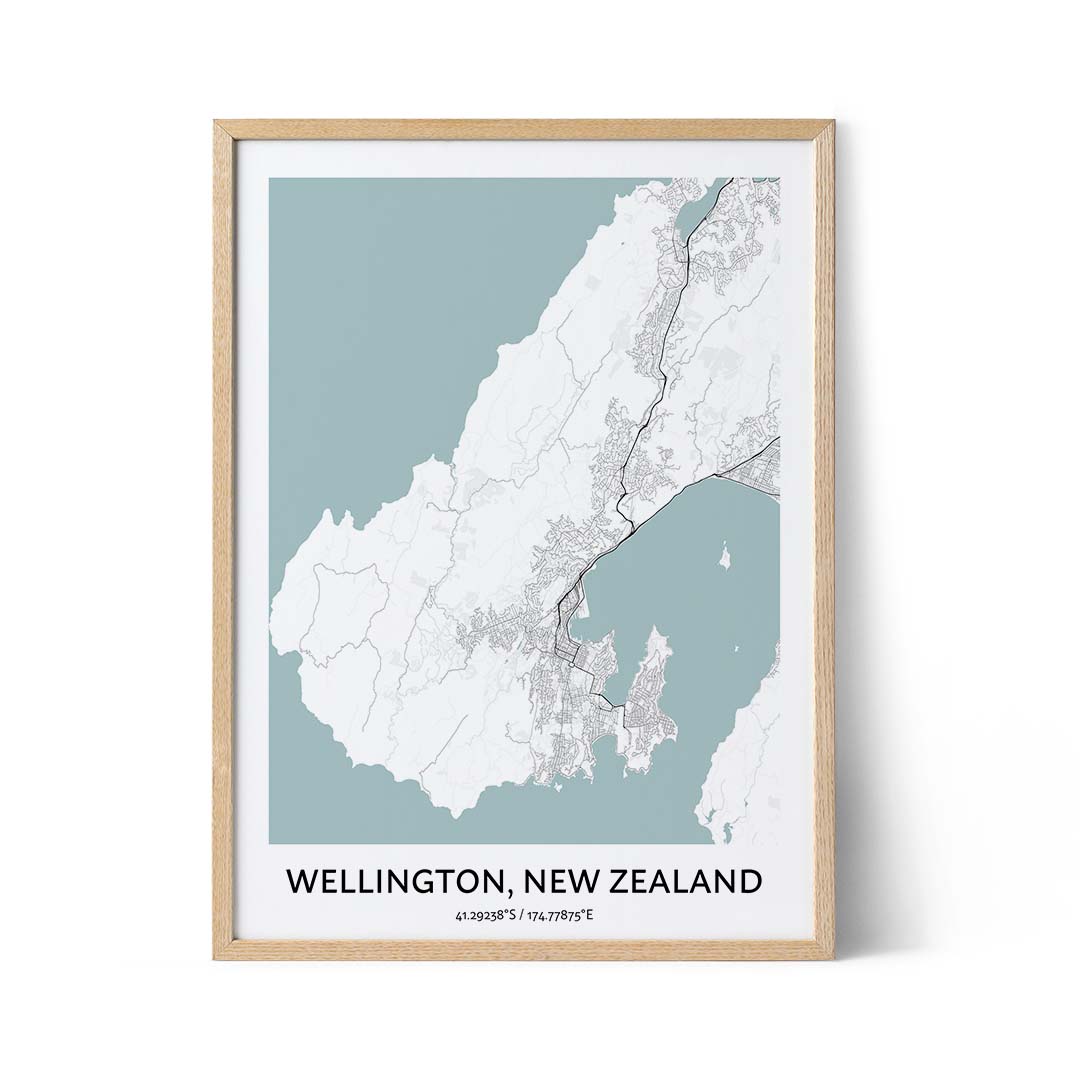 Wellington city map poster