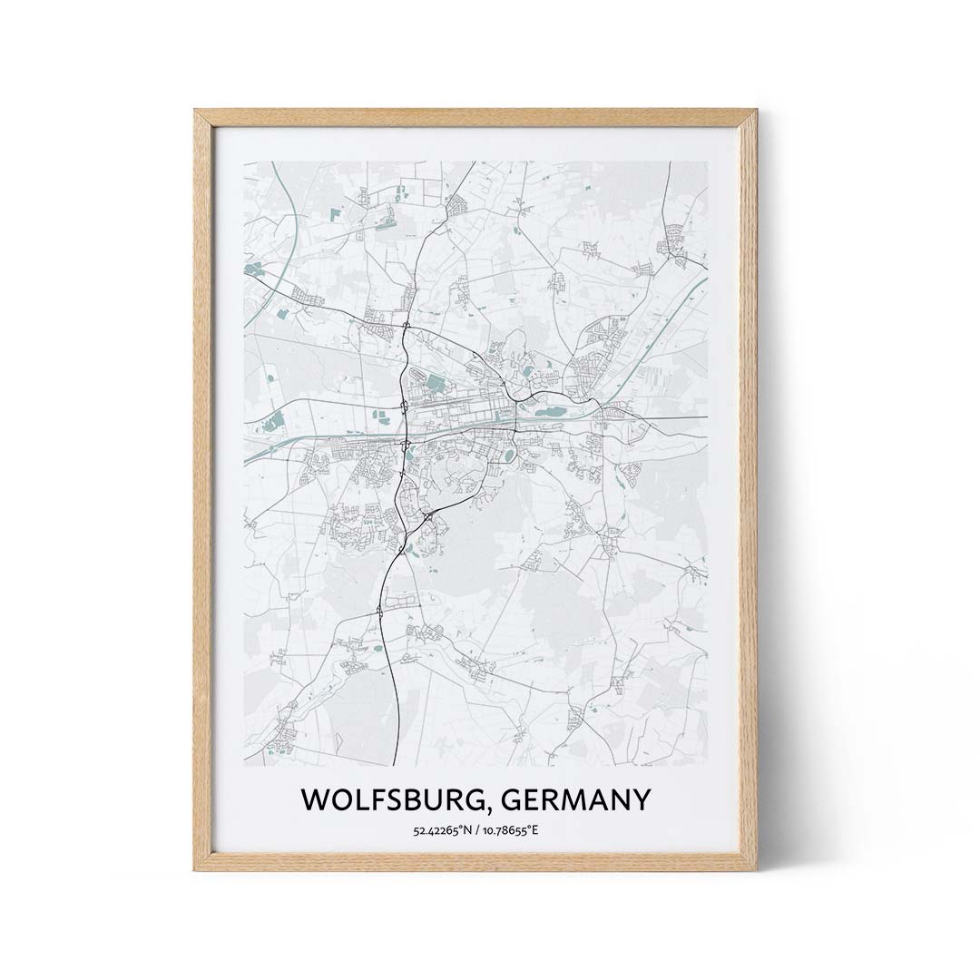 Wolfsburg city map poster