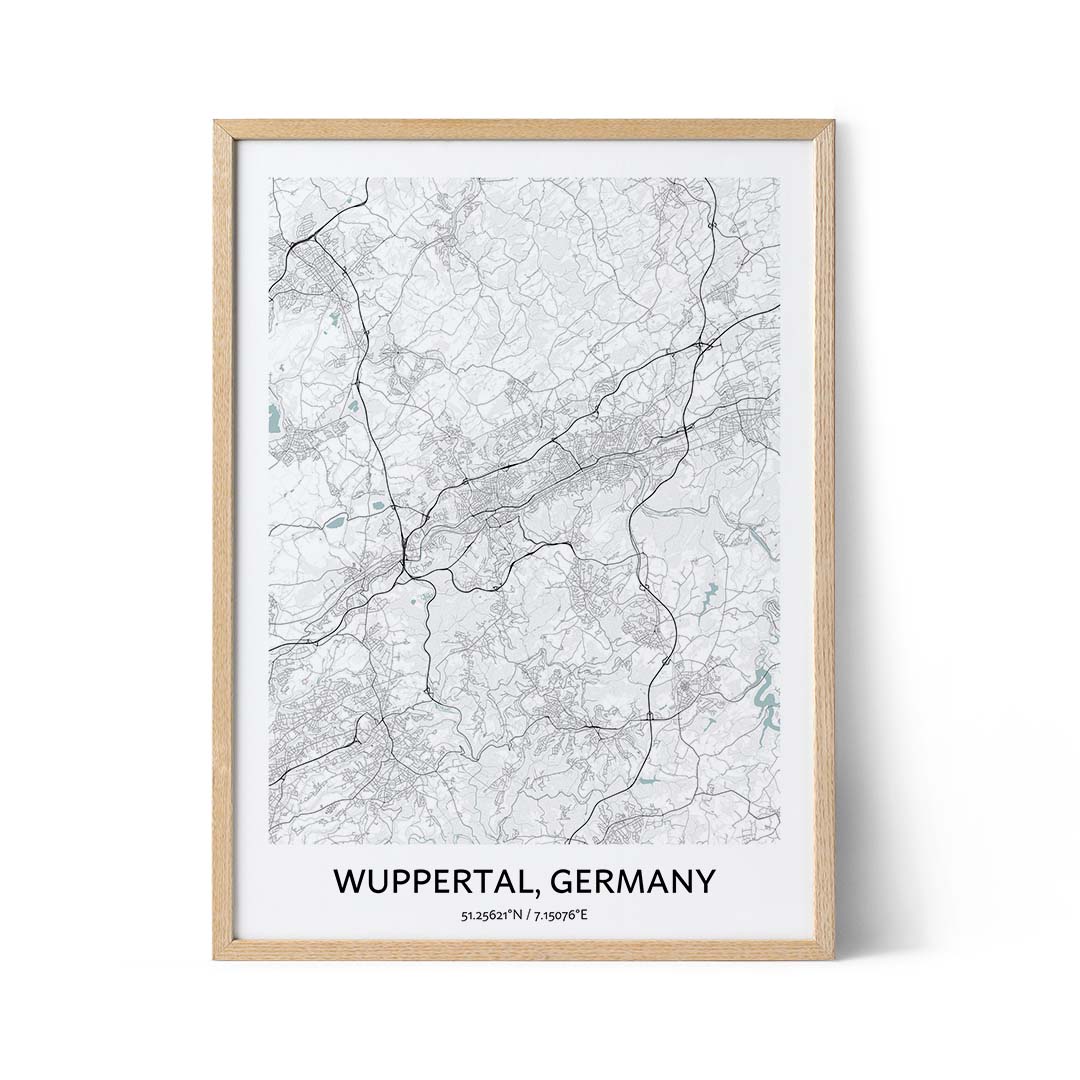 Wuppertal city map poster