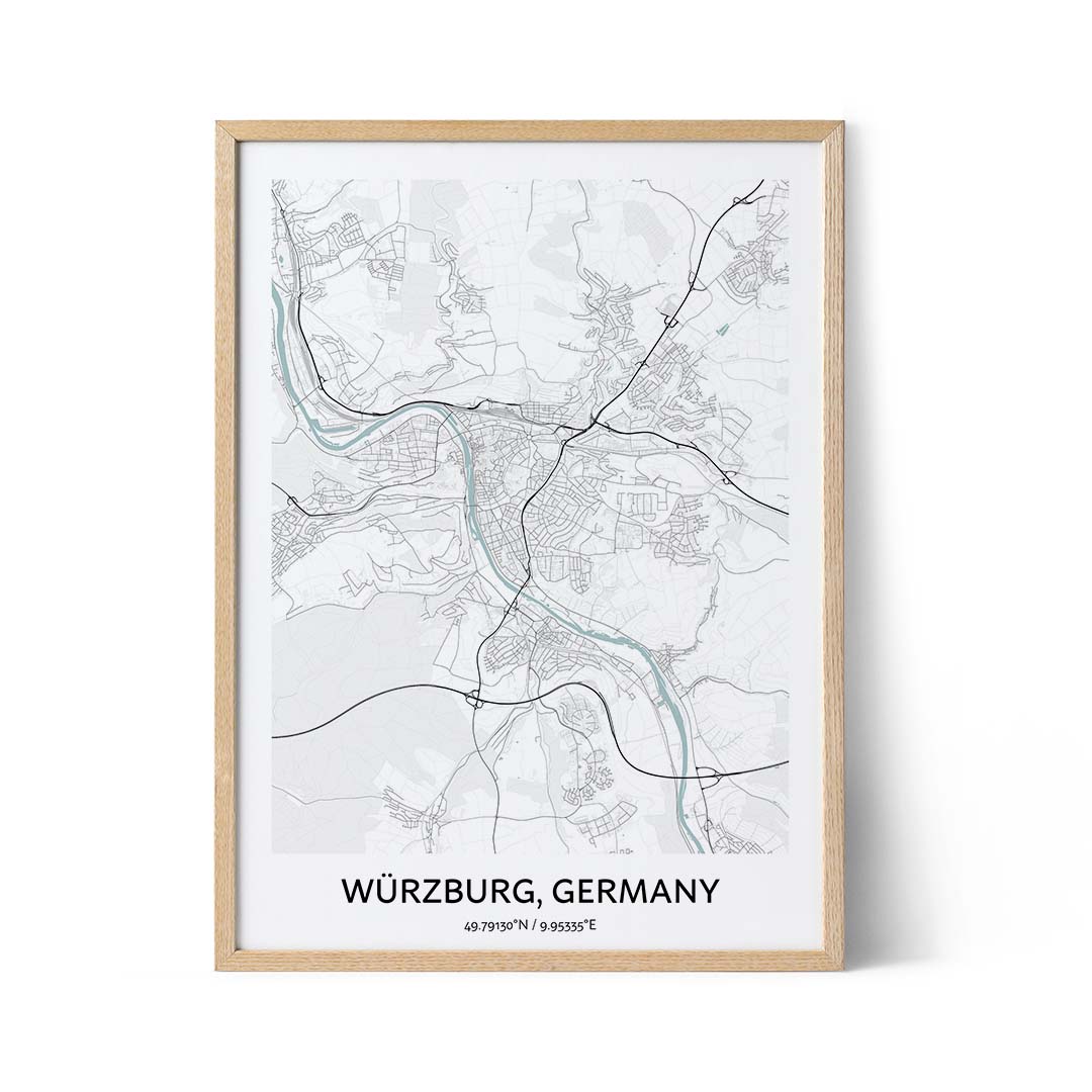 Wurzburg city map poster