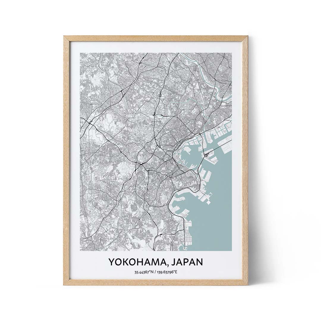Yokohama city map poster